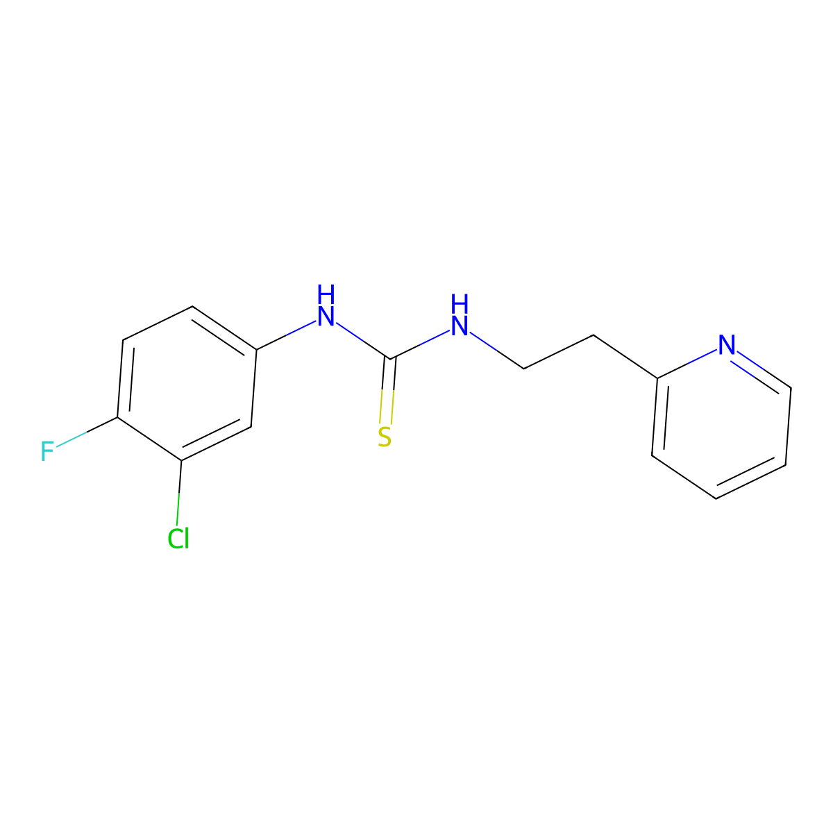 1-(3-Chloro-4-fluorophenyl)-3-(2-(pyridin-2-yl)ethyl)thiourea molecular structure, CAS 685113-18-2