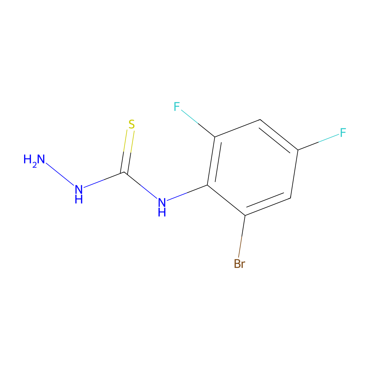 4-(2-Bromo-4,6-difluorophenyl)thiosemicarbazide molecular structure, CAS 685113-31-9