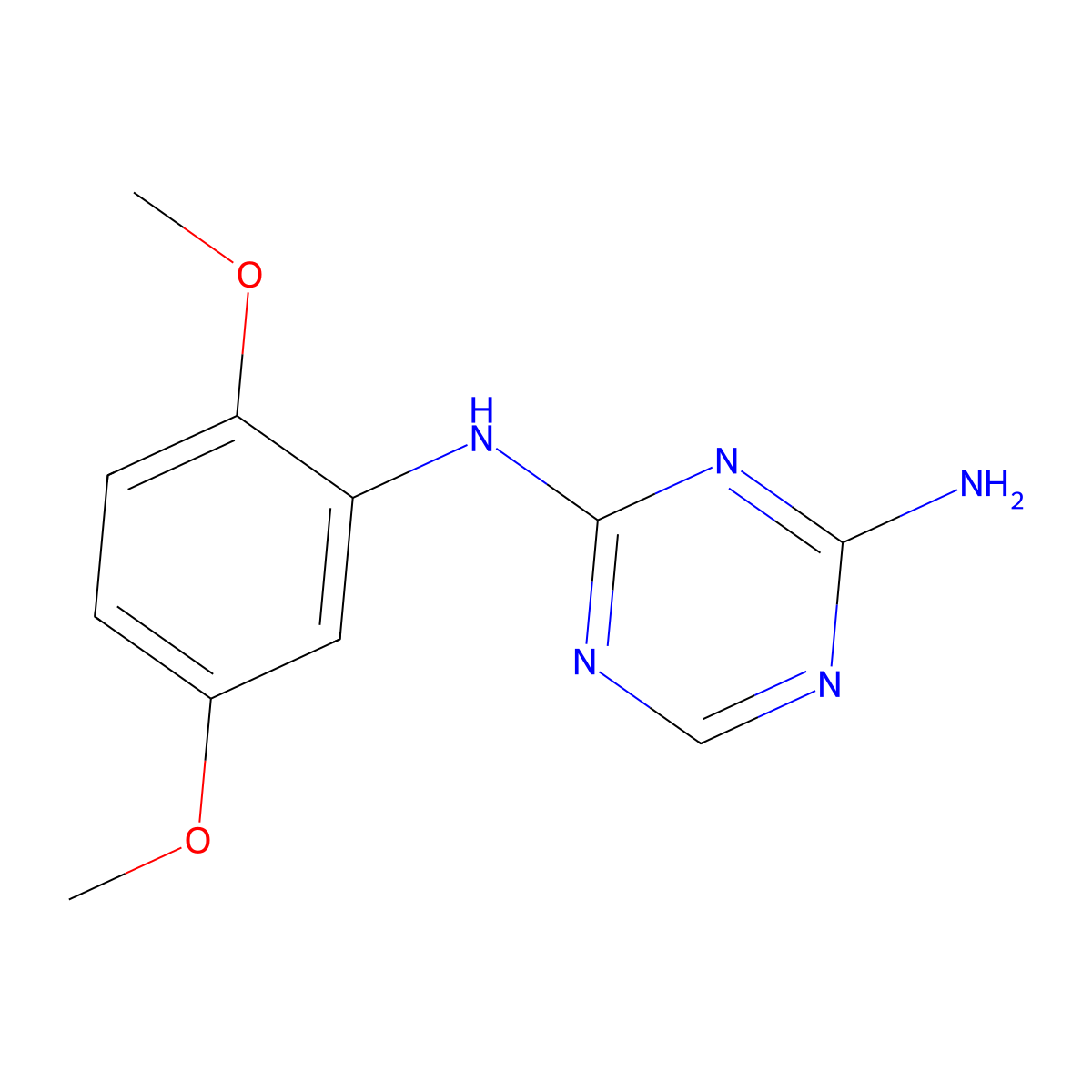 N-(2,5-dimethoxyphenyl)-1,3,5-triazine-2,4-diamine molecular structure, CAS 685113-63-7