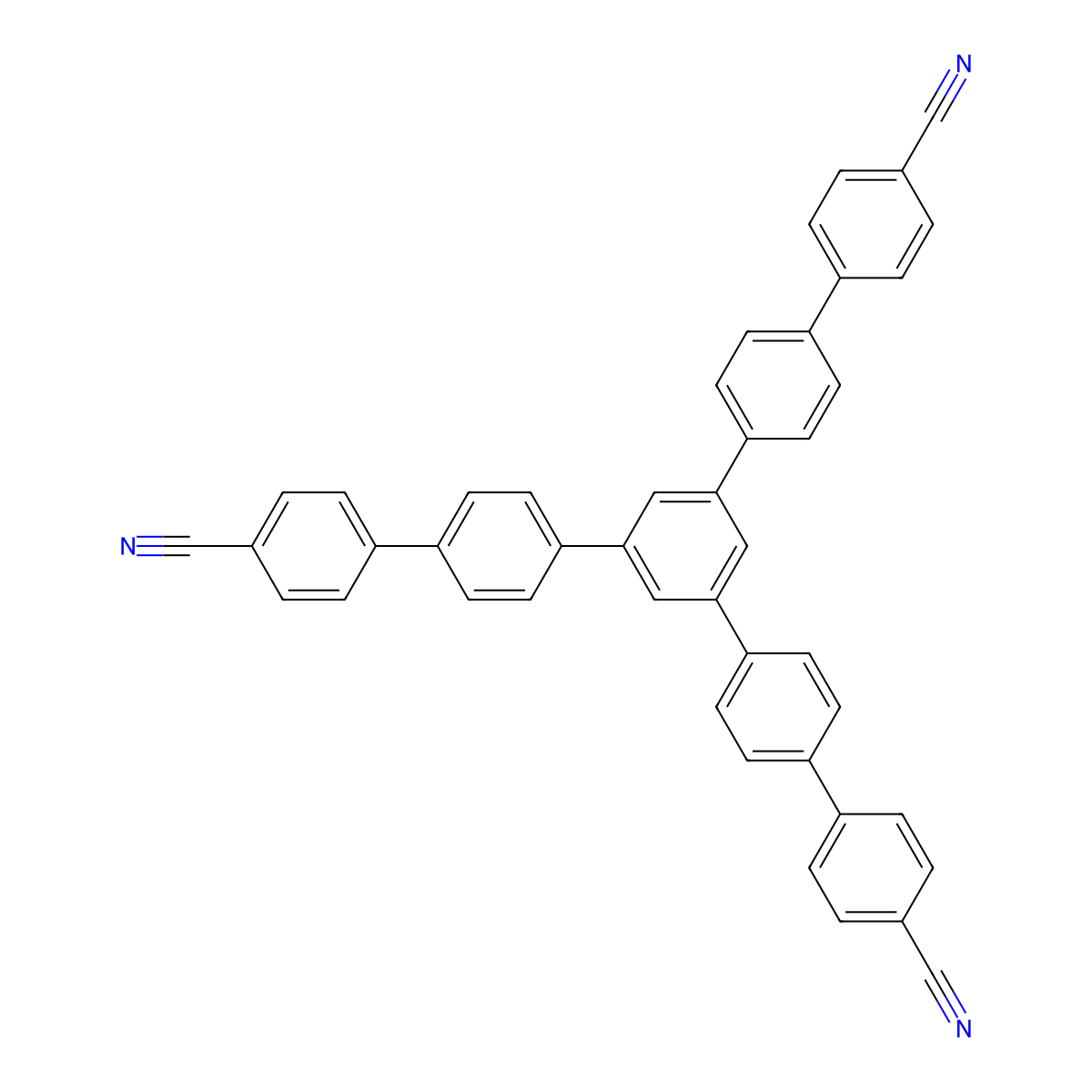 5''-(4'-Cyano-[1,1'-biphenyl]-4-yl)-[1,1':4',1'':3'',1''':4''',1''''-quinquephenyl]-4,4''''-dicarbonitrile molecular structure, CAS 685114-67-4