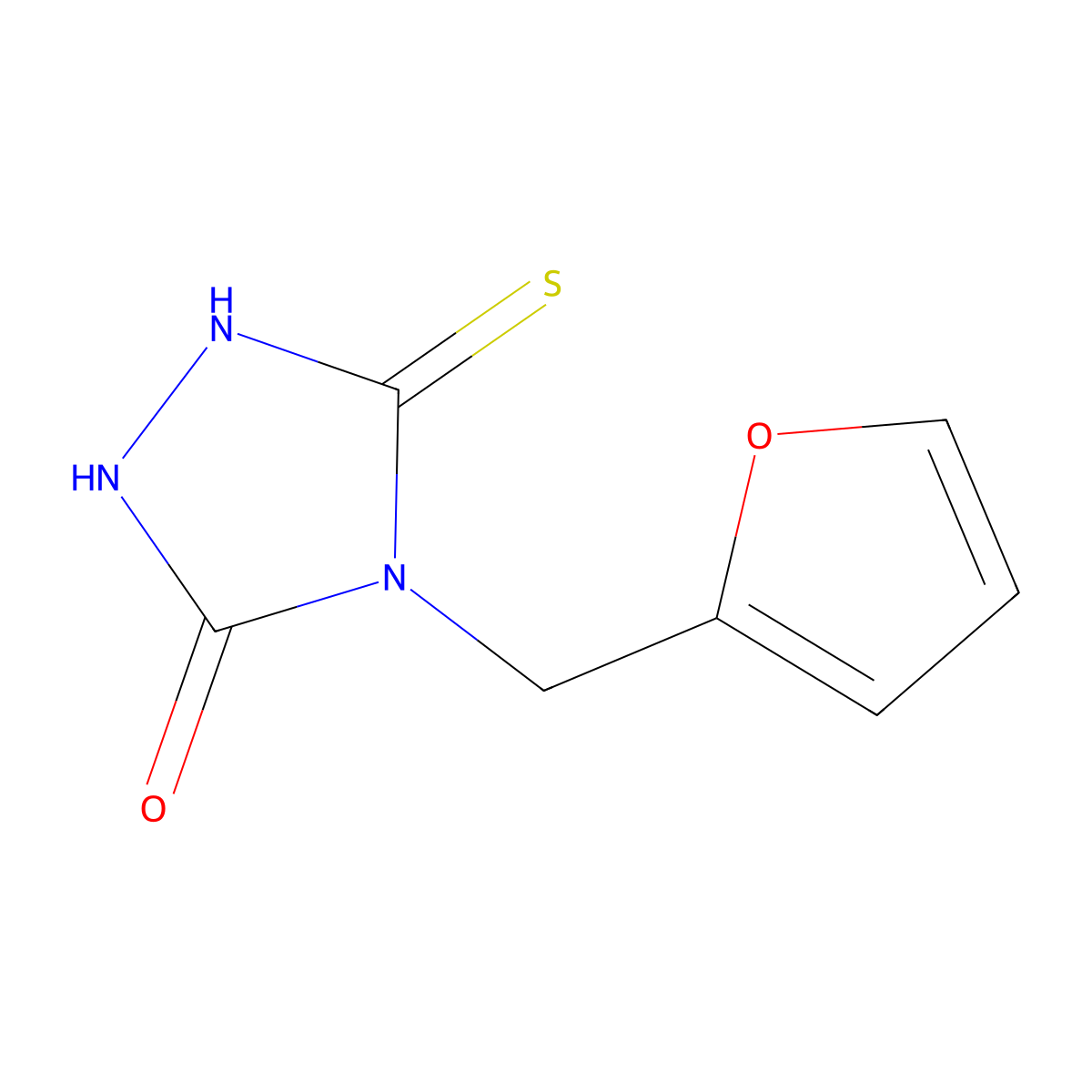 4-(Furan-2-ylmethyl)-5-sulfanylidene-1,2,4-triazolidin-3-one molecular structure, CAS 685116-55-6