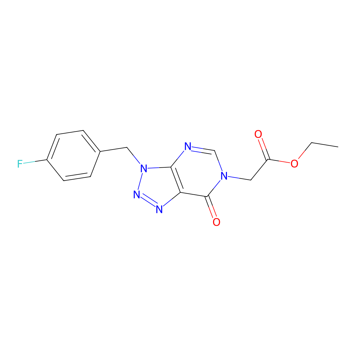ethyl 2-(3-(4-fluorobenzyl)-7-oxo-3H-[1,2,3]triazolo[4,5-d]pyrimidin-6(7H)-yl)acetate molecular structure, CAS 685117-07-1