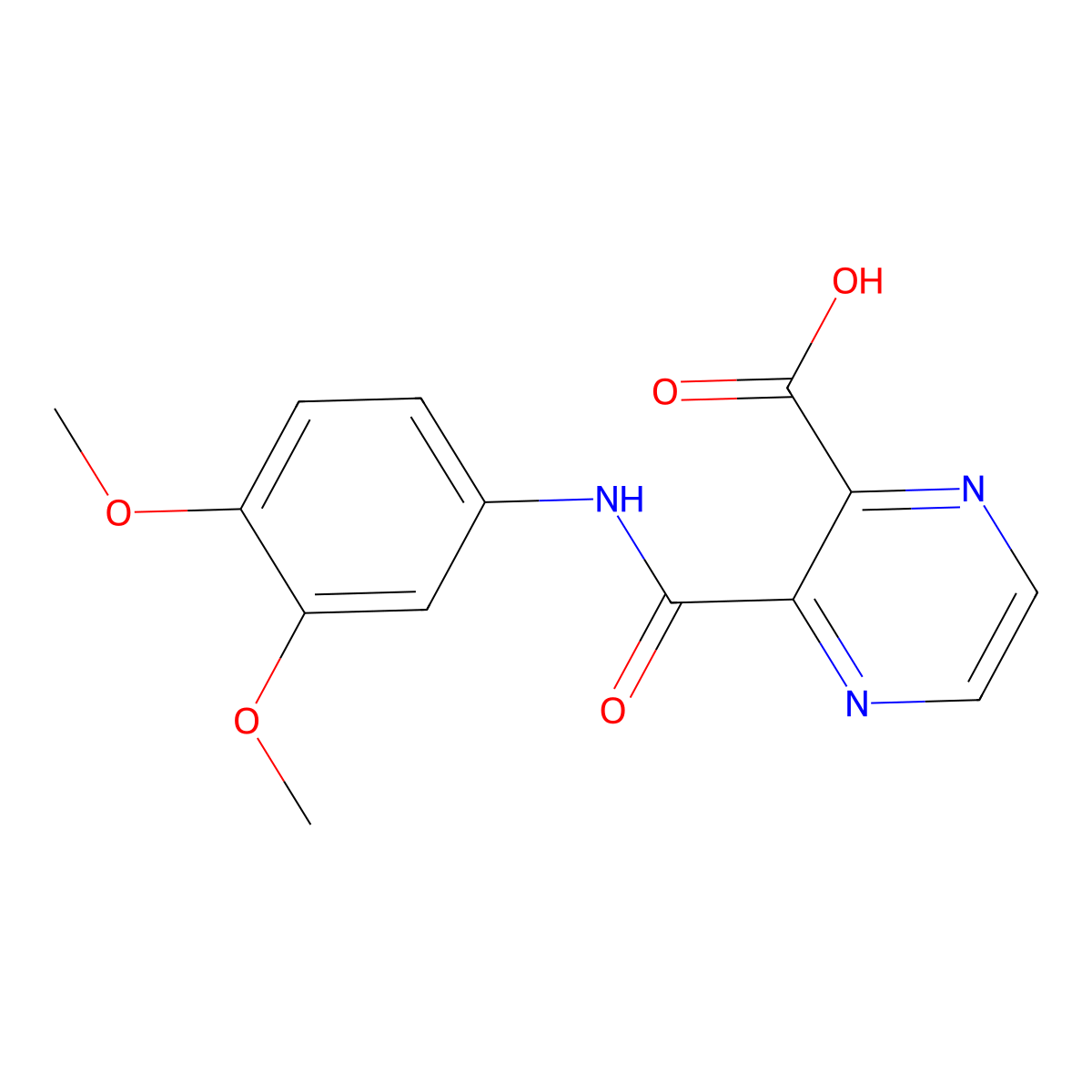 3-((3,4-Dimethoxyphenyl)carbamoyl)pyrazine-2-carboxylic acid molecular structure, CAS 685117-25-3