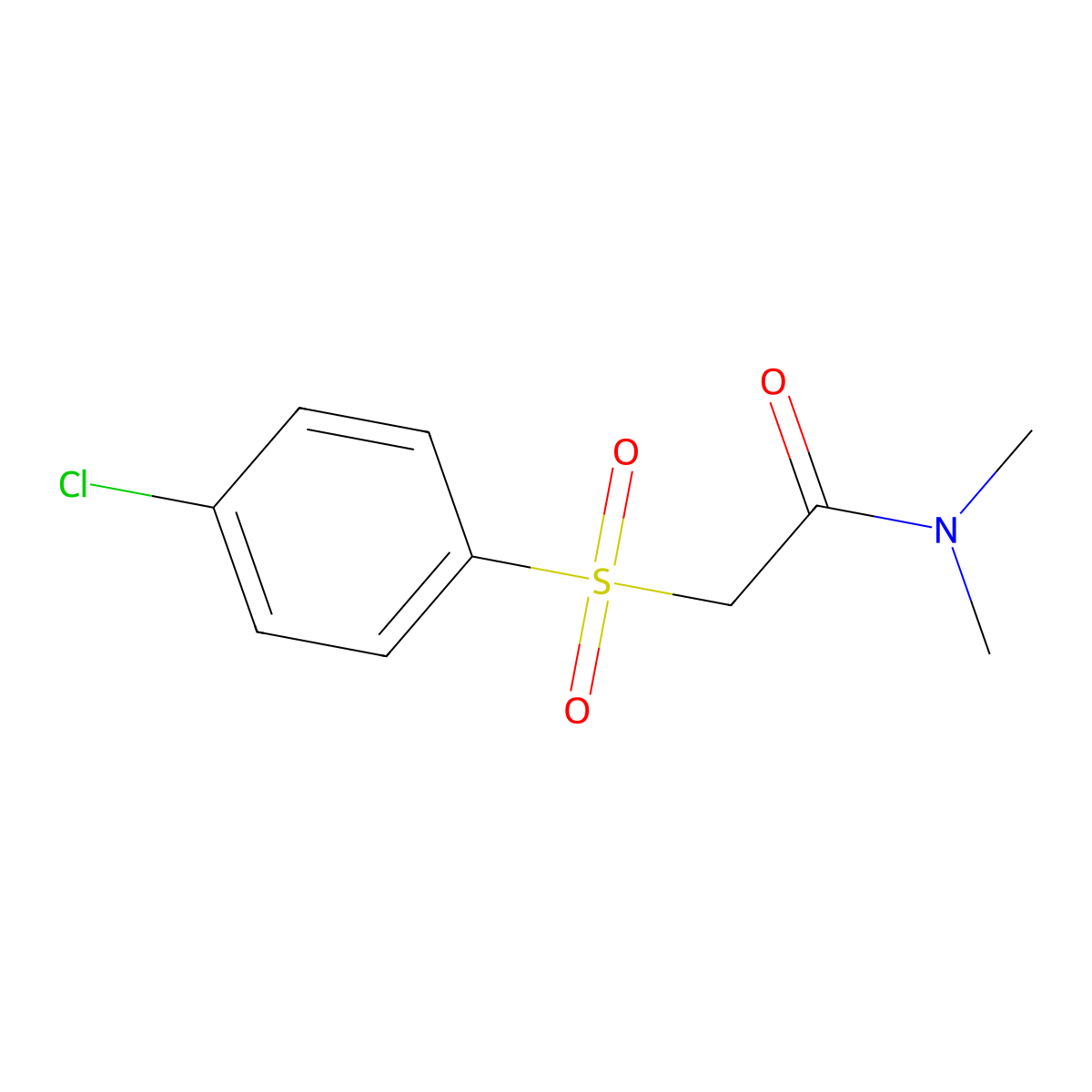 2-(4-chlorophenyl)sulfonyl-N,N-dimethylacetamide molecular structure, CAS 685119-17-9
