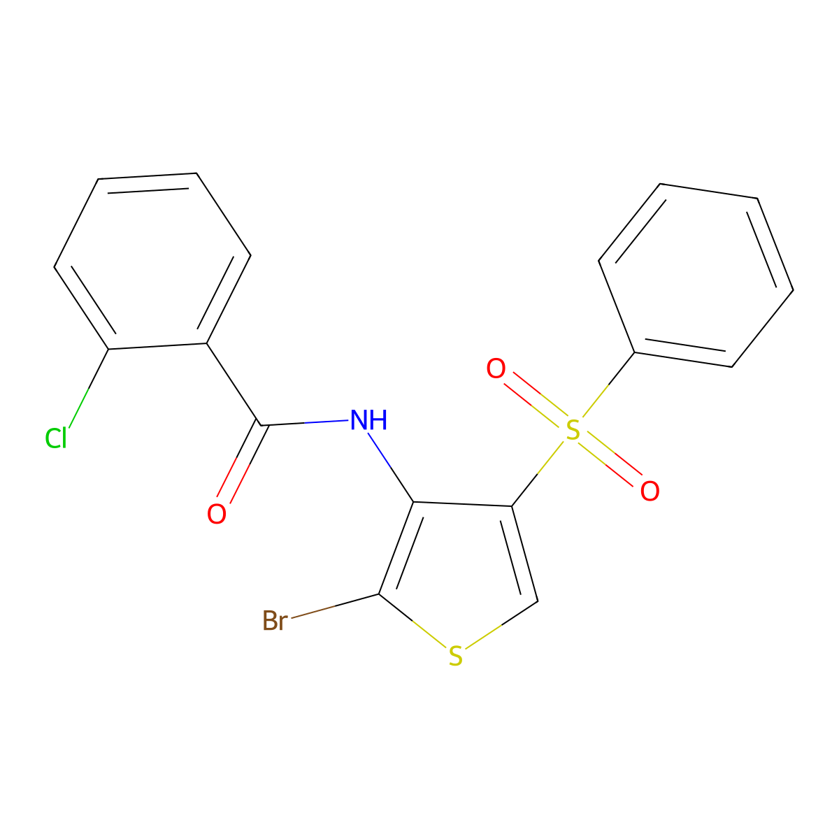 N-(2-bromo-4-(phenylsulfonyl)thiophen-3-yl)-2-chlorobenzamide molecular structure, CAS 685119-25-9