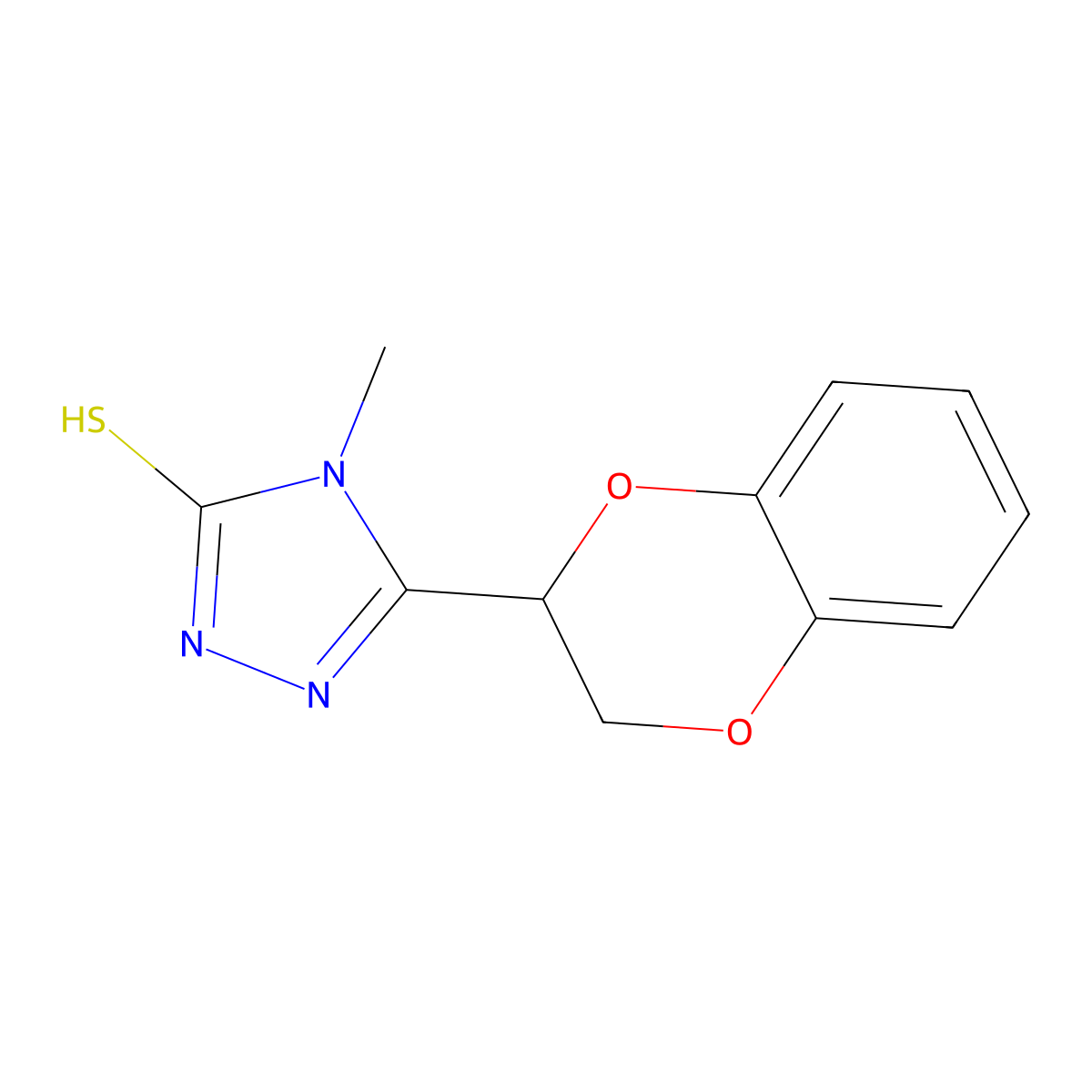5-(2,3-dihydro-1,4-benzodioxin-2-yl)-4-methyl-4H-1,2,4-triazole-3-thiol molecular structure, CAS 685119-94-2