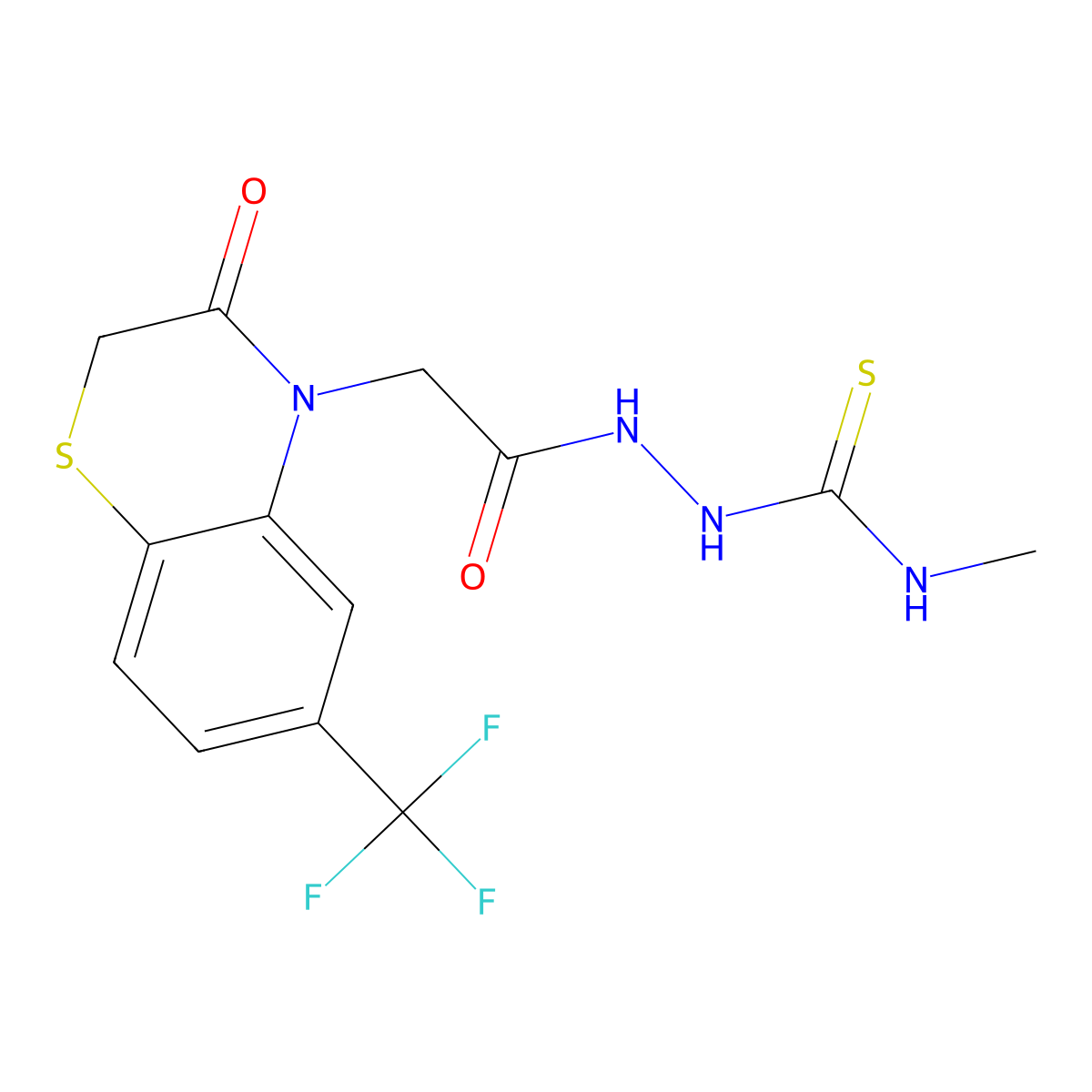 2,3-Dihydro-3-oxo-6-(trifluoromethyl)-4H-1,4-benzothiazine-4-acetic acid 2-[(methylamino)thioxomethyl]hydrazide molecular structure, CAS 685120-06-3