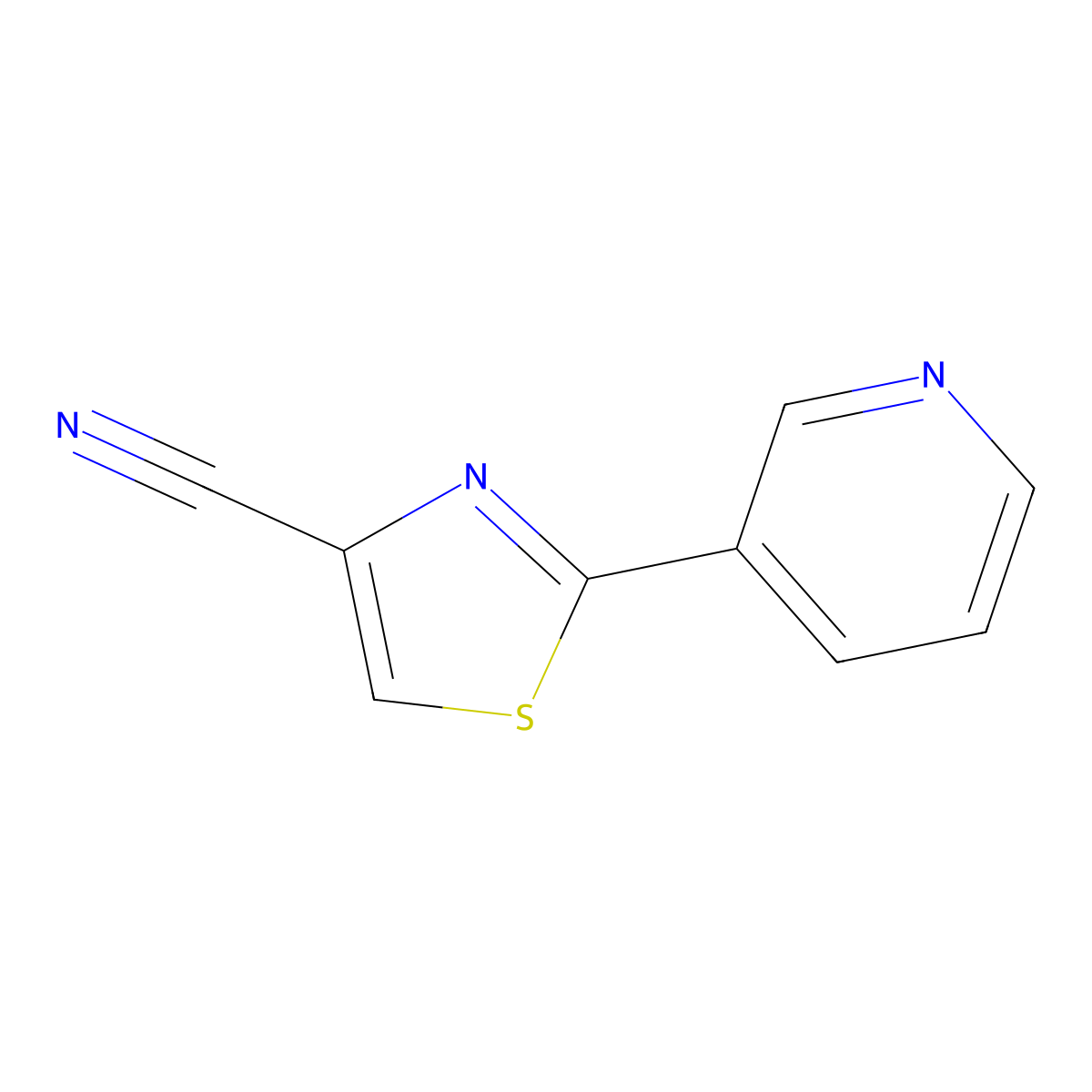 2-Pyridin-3-yl-1,3-thiazole-4-carbonitrile molecular structure, CAS 685120-98-3