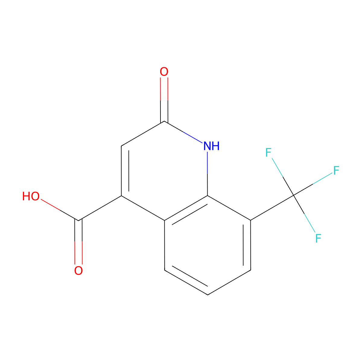 2-oxo-8-(trifluoromethyl)-1H-quinoline-4-carboxylic acid molecular structure, CAS 685121-50-0