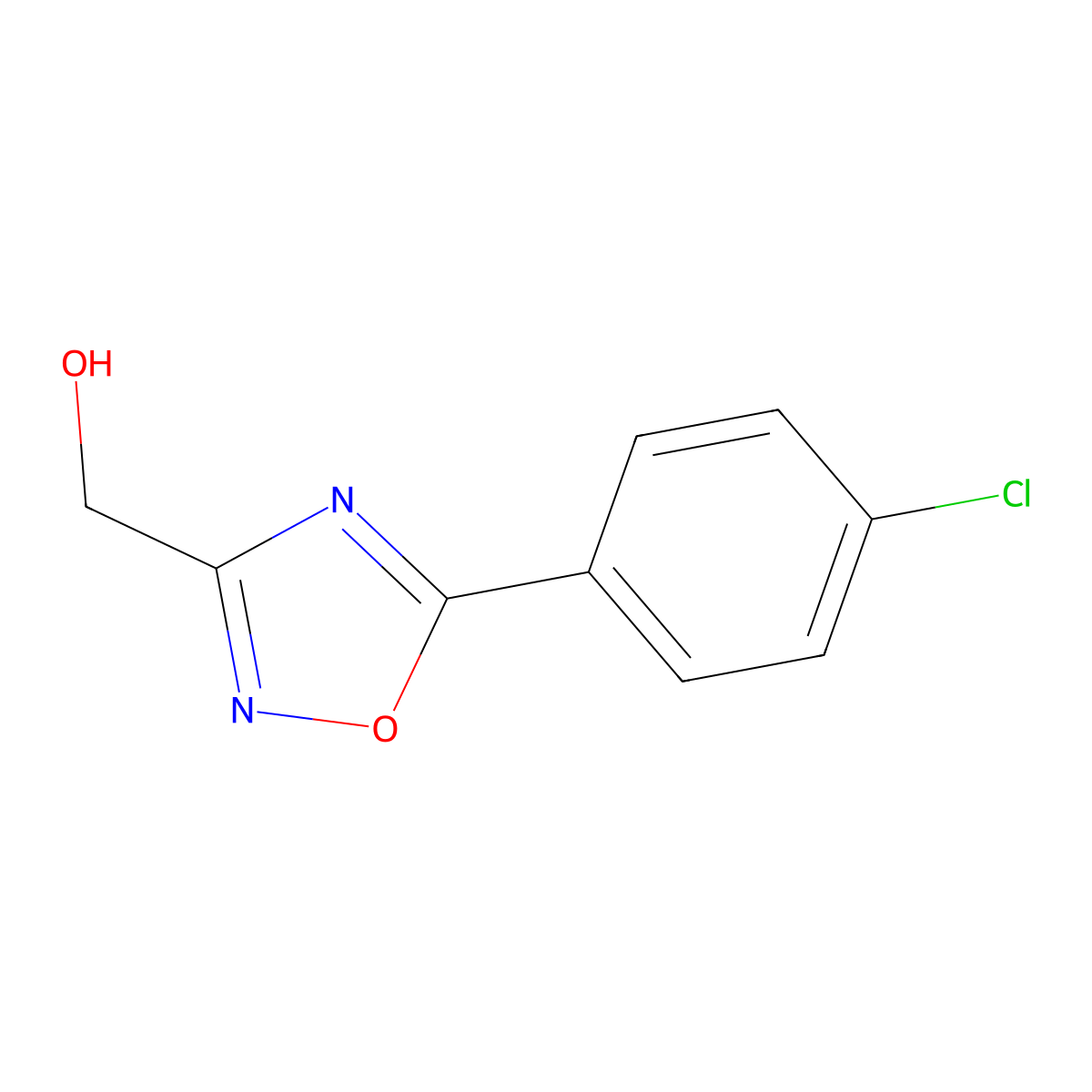 [5-(4-Chlorophenyl)-1,2,4-oxadiazol-3-yl]methanol molecular structure, CAS 685123-47-1