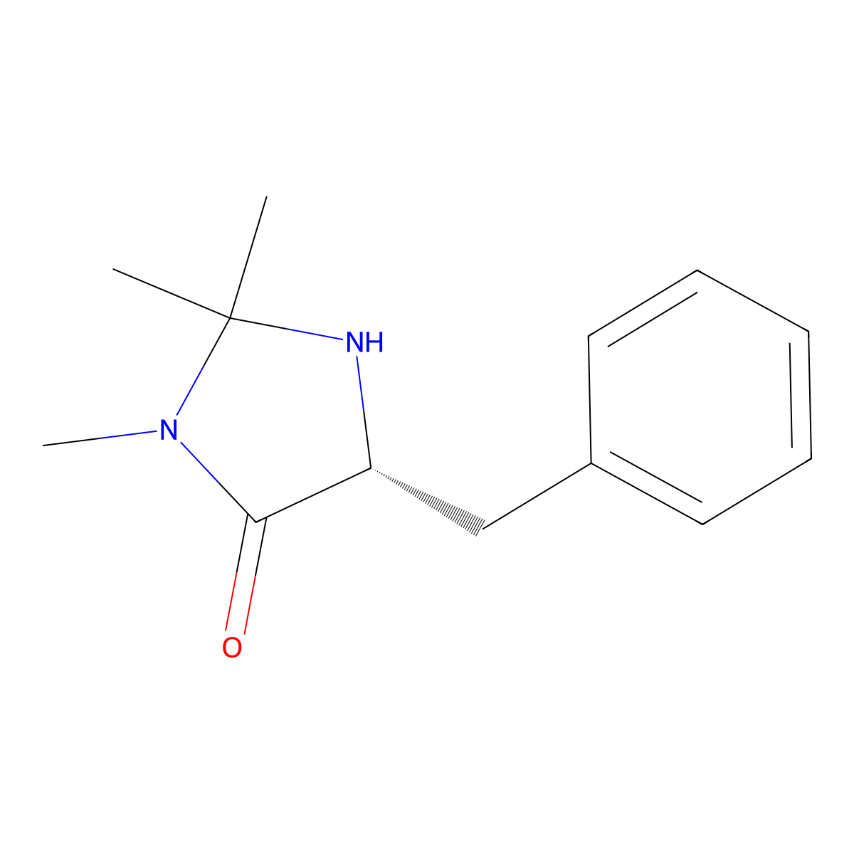 (5R)-(+)-2,2,3-Trimethyl-5-benzyl-4-imidazolidinone molecular structure, CAS 685128-77-2