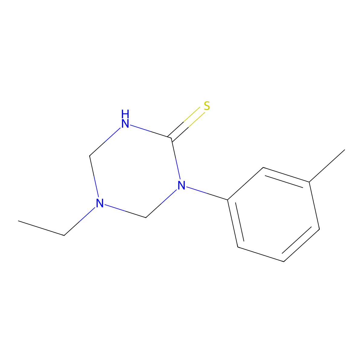 5-Ethyl-1-(3-methylphenyl)-1,3,5-triazinane-2-thione molecular structure, CAS 685130-72-7