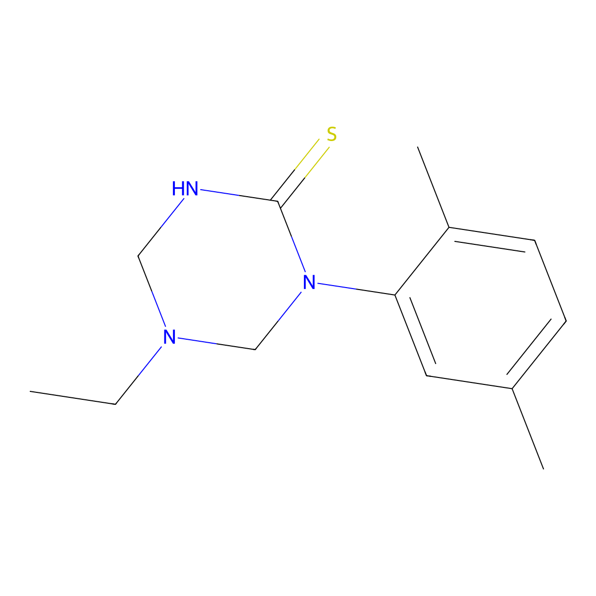 1-(2,5-Dimethylphenyl)-5-ethyl-1,3,5-triazinane-2-thione molecular structure, CAS 685130-73-8