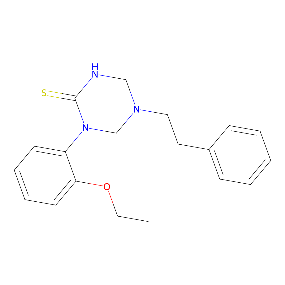 1-(2-Ethoxyphenyl)-5-phenethyl-1,3,5-triazinane-2-thione molecular structure, CAS 685130-83-0