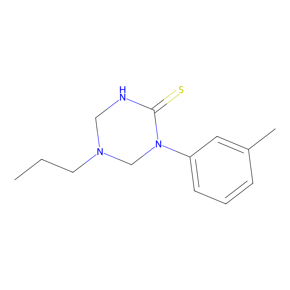 1-(3-Methylphenyl)-5-propyl-1,3,5-triazinane-2-thione molecular structure, CAS 685130-99-8