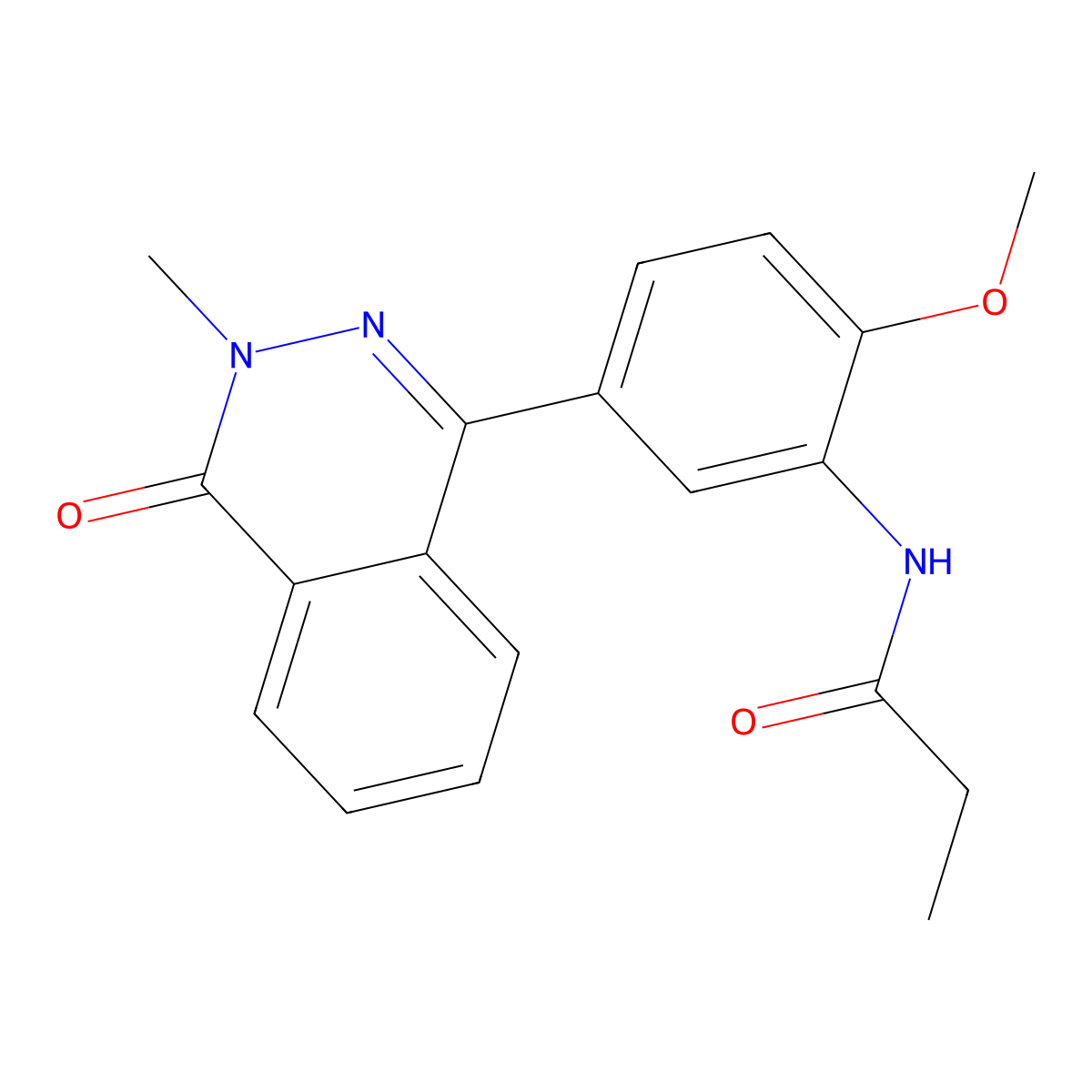 N-[2-methoxy-5-(3-methyl-4-oxophthalazin-1-yl)phenyl]propanamide molecular structure, CAS 685131-62-8