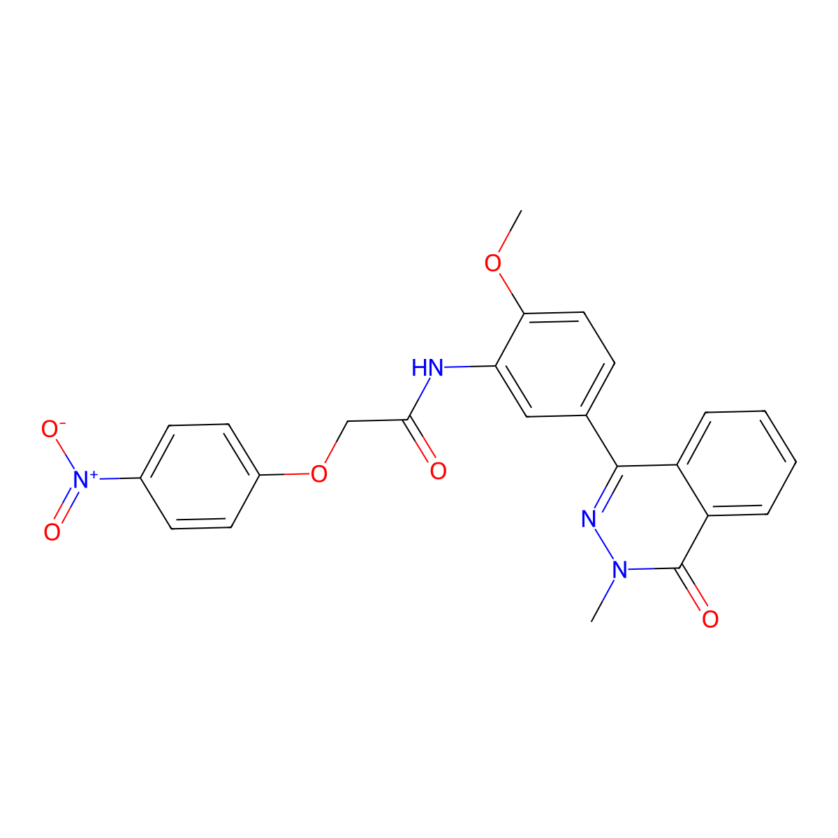 N-[2-methoxy-5-(3-methyl-4-oxophthalazin-1-yl)phenyl]-2-(4-nitrophenoxy)acetamide molecular structure, CAS 685131-68-4