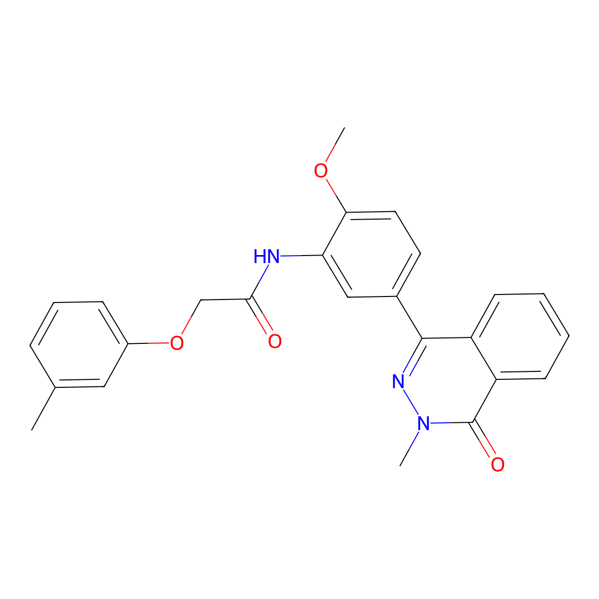N-[2-methoxy-5-(3-methyl-4-oxophthalazin-1-yl)phenyl]-2-(3-methylphenoxy)acetamide molecular structure, CAS 685131-70-8