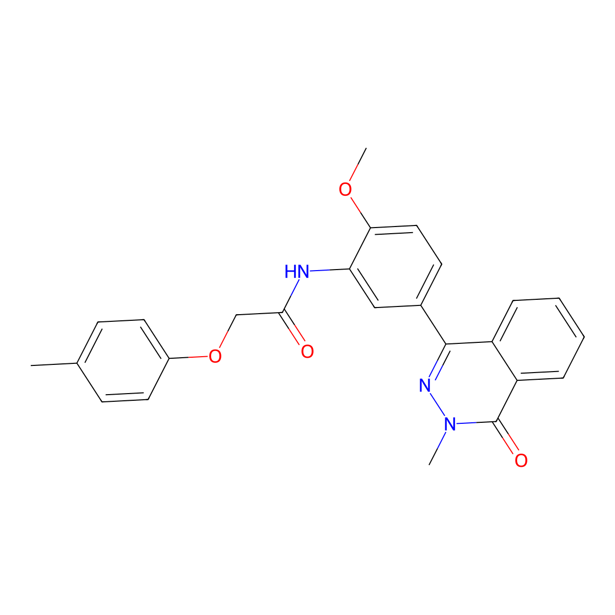 N-[2-methoxy-5-(3-methyl-4-oxo-1-phthalazinyl)phenyl]-2-(4-methylphenoxy)acetamide molecular structure, CAS 685131-71-9