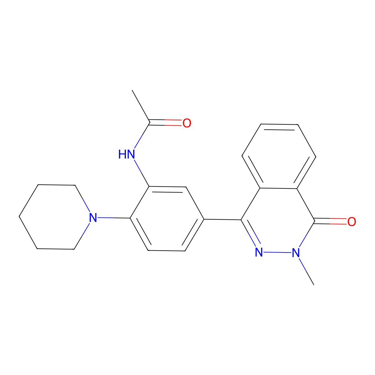 N-[5-(3-methyl-4-oxophthalazin-1-yl)-2-piperidin-1-ylphenyl]acetamide molecular structure, CAS 685131-87-7