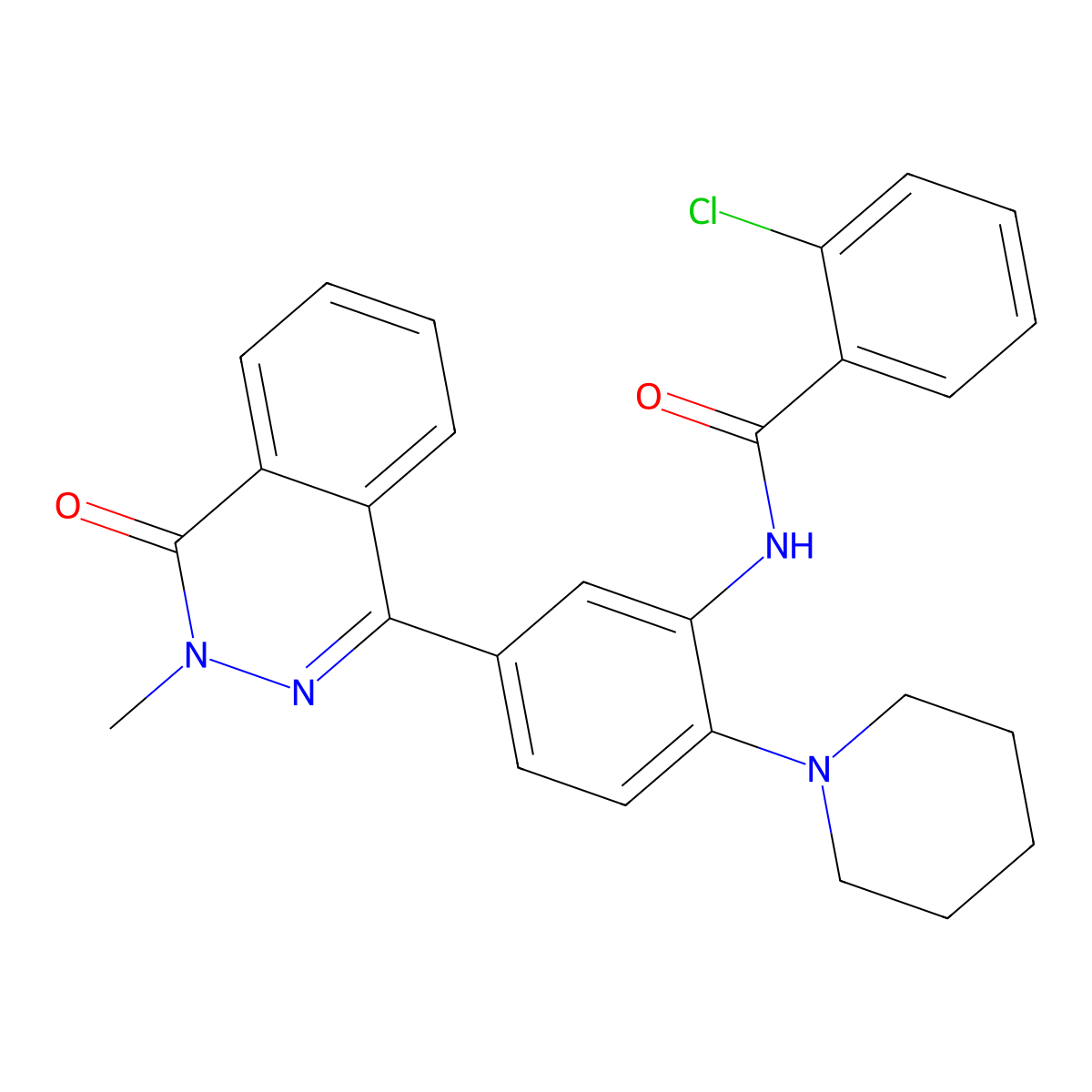 2-chloro-N-[5-(3-methyl-4-oxo-3,4-dihydrophthalazin-1-yl)-2-(piperidin-1-yl)phenyl]benzamide molecular structure, CAS 685131-92-4