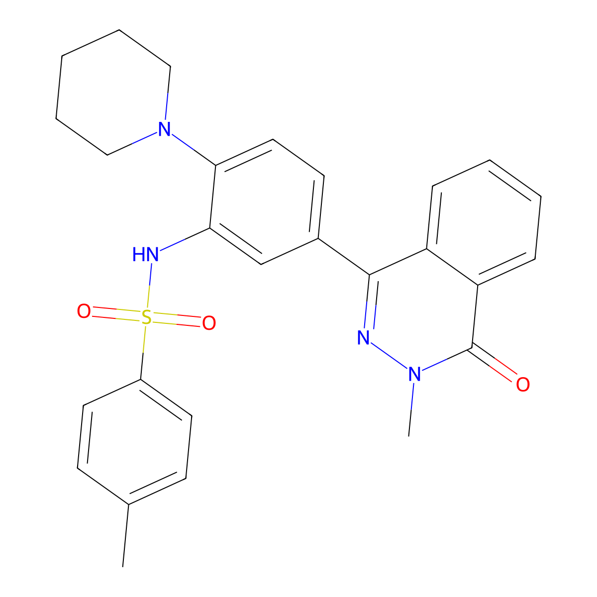 4-methyl-N-[5-(3-methyl-4-oxophthalazin-1-yl)-2-piperidin-1-ylphenyl]benzenesulfonamide molecular structure, CAS 685131-99-1