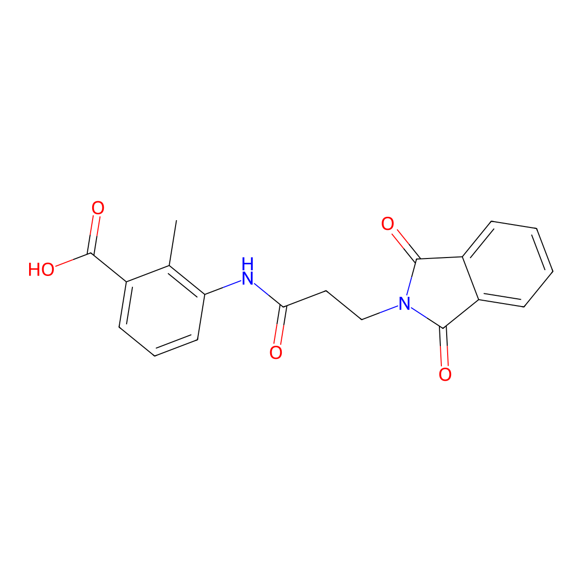 3-{[3-(1,3-dioxo-1,3-dihydro-2H-isoindol-2-yl)propanoyl]amino}-2-methylbenzoic acid molecular structure, CAS 685134-67-2