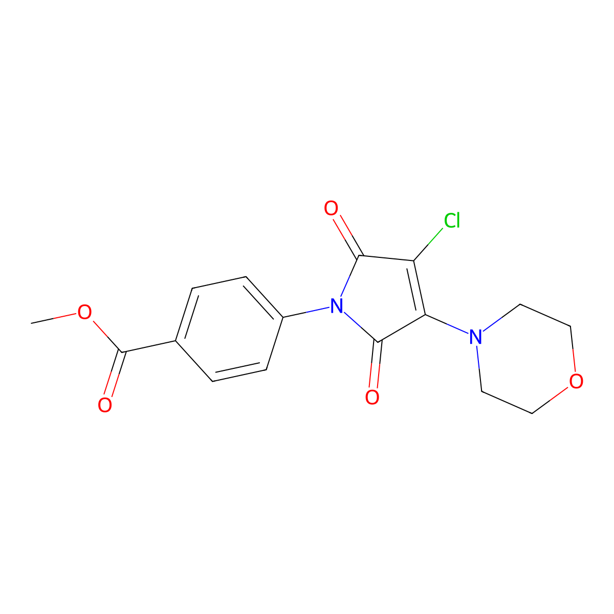 Methyl 4-(3-chloro-4-morpholino-2,5-dioxo-2,5-dihydro-1H-pyrrol-1-yl)benzoate molecular structure, CAS 685135-21-1