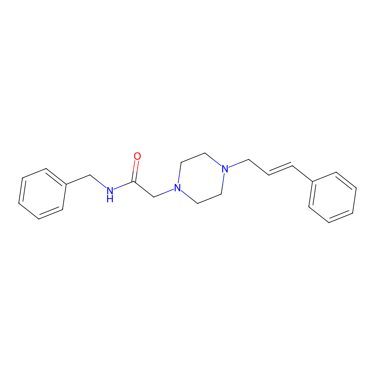 N-benzyl-2-(4-cinnamylpiperazin-1-yl)acetamide molecular structure, CAS 685137-44-4