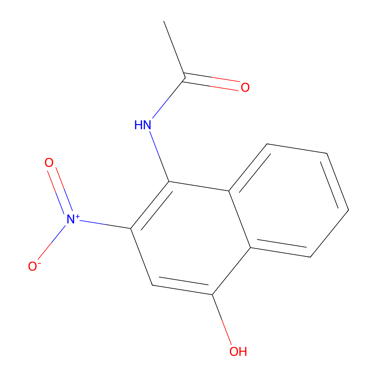 N-(4-hydroxy-2-nitronaphthalen-1-yl)acetamide molecular structure, CAS 685143-09-3