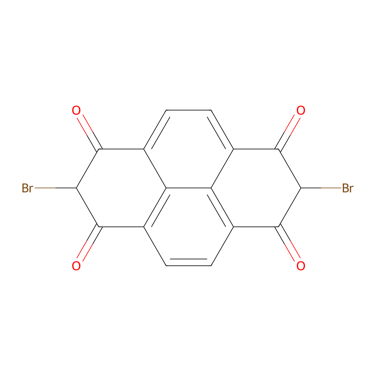 1,3,6,8(2H,7H)-Pyrenetetrone, 2,7-dibromo- molecular structure, CAS 68516-49-4