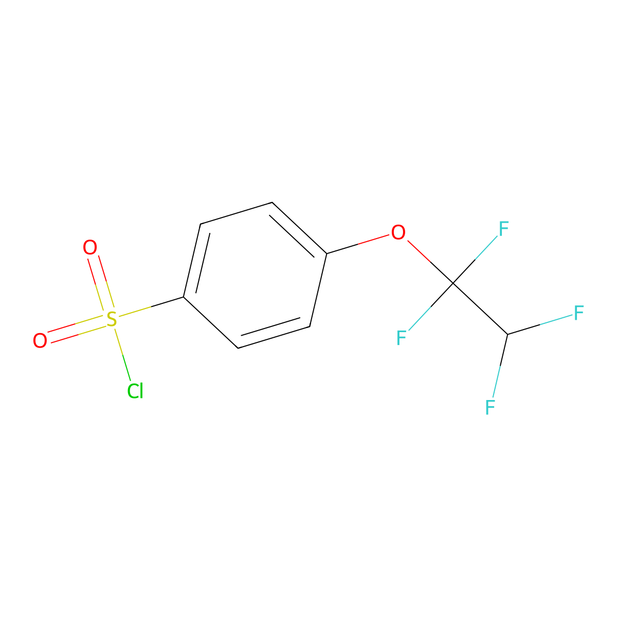Benzenesulfonyl chloride, 4-(1,1,2,2-tetrafluoroethoxy)- molecular structure, CAS 68516-54-1
