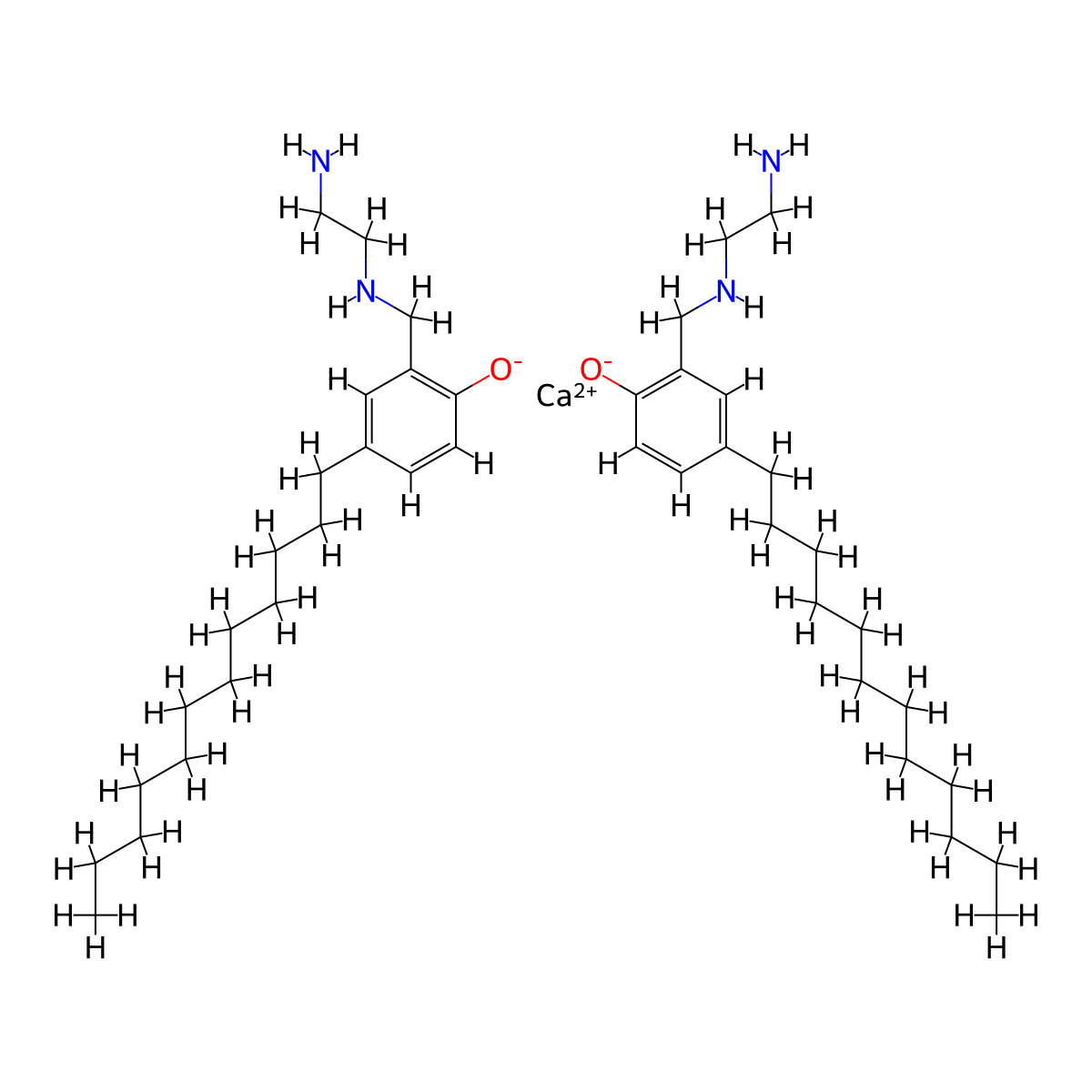Phenol, 2-(((2-aminoethyl)amino)methyl)-4-dodecyl-, calcium salt (2:1) molecular structure, CAS 68516-56-3
