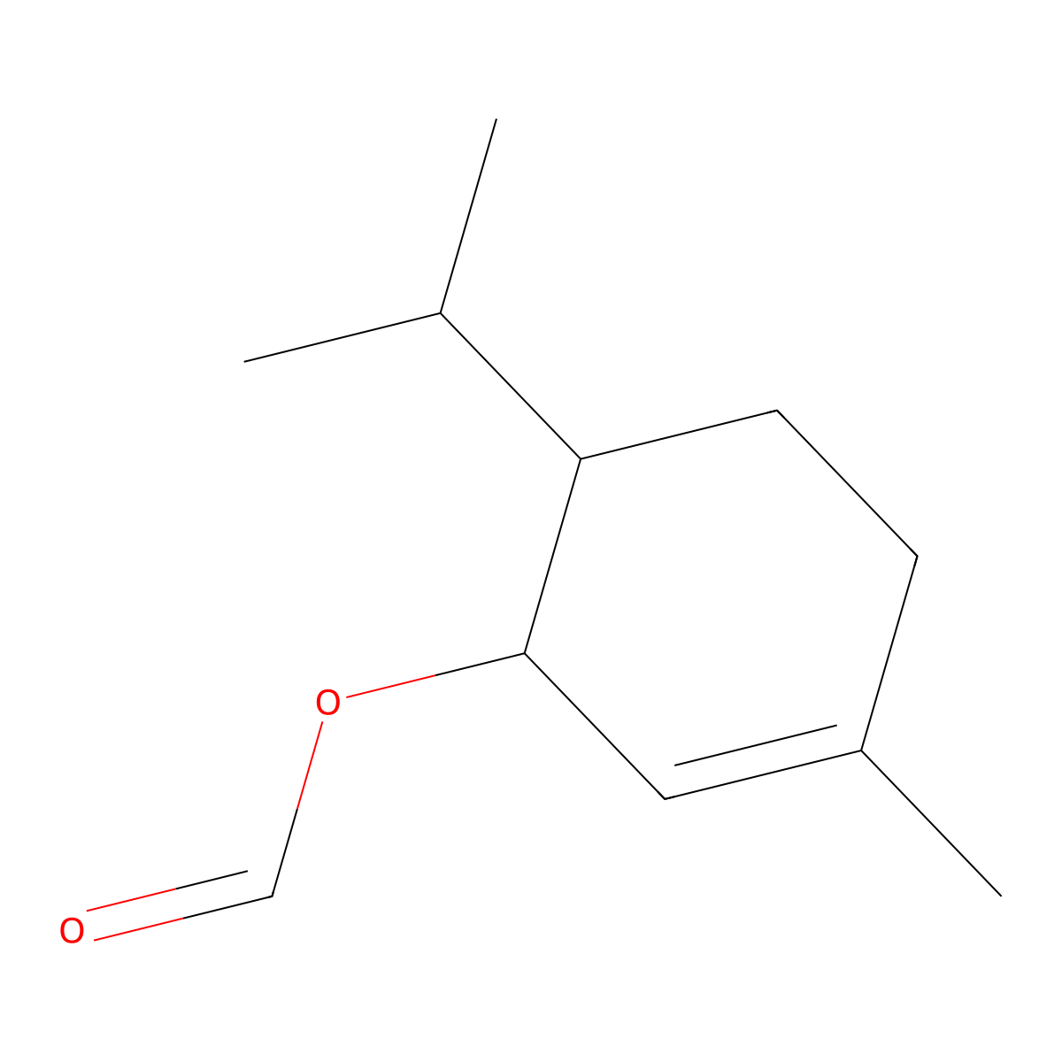 2-Cyclohexen-1-ol, 3-methyl-6-(1-methylethyl)-, 1-formate molecular structure, CAS 68516-71-2