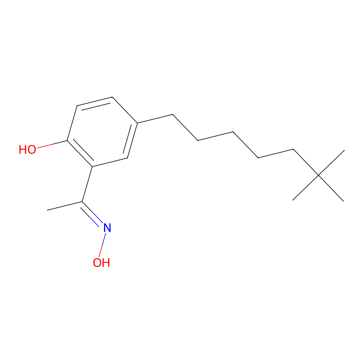 1-(2-Hydroxy-5-tert-nonylphenyl)ethan-1-one oxime molecular structure, CAS 68517-09-9