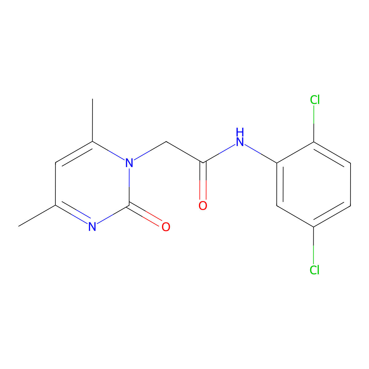 N-(2,5-dichlorophenyl)-2-(4,6-dimethyl-2-oxopyrimidin-1-yl)acetamide molecular structure, CAS 6852-03-5