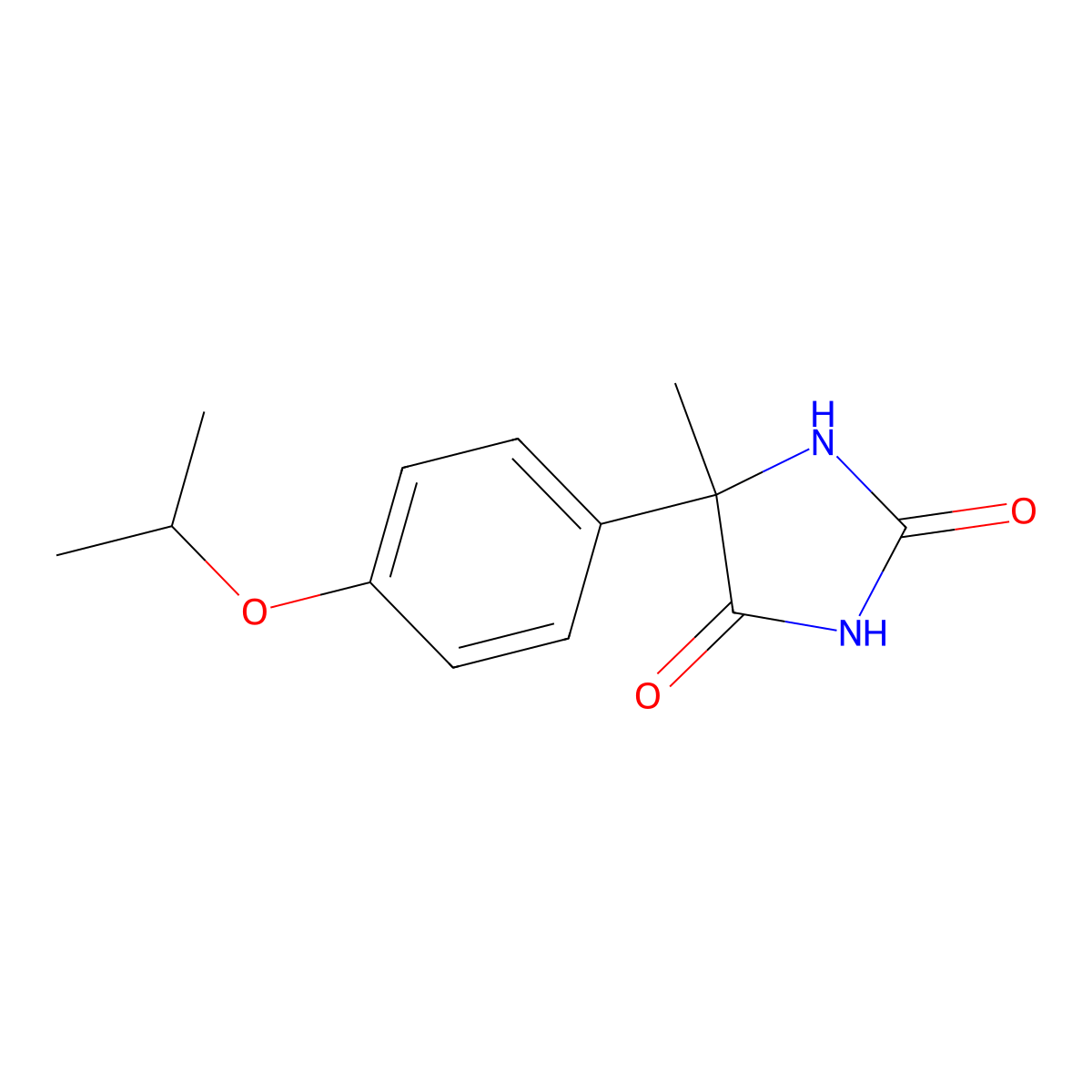 Hydantoin, 5-(p-isopropoxyphenyl)-5-methyl- molecular structure, CAS 68524-17-4