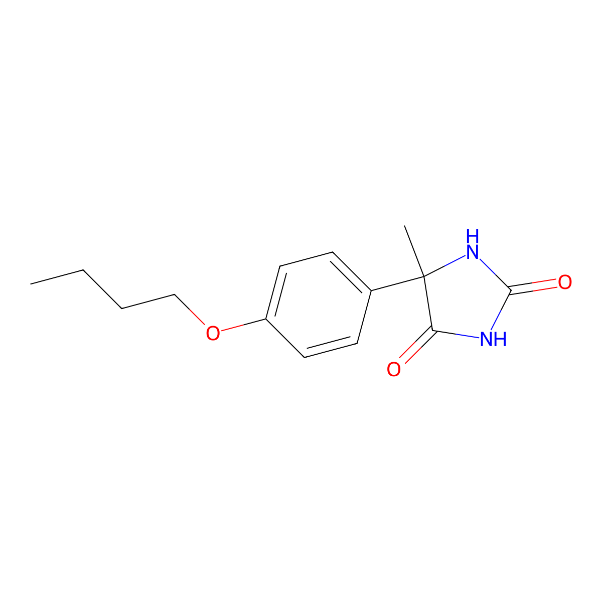 5-(4-Butoxyphenyl)-5-methyl-2,4-imidazolidinedione molecular structure, CAS 68524-18-5