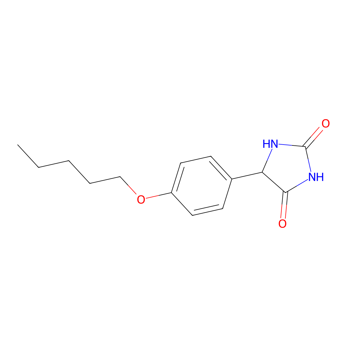 5-[4-(Pentyloxy)phenyl]imidazolidine-2,4-dione molecular structure, CAS 68524-27-6