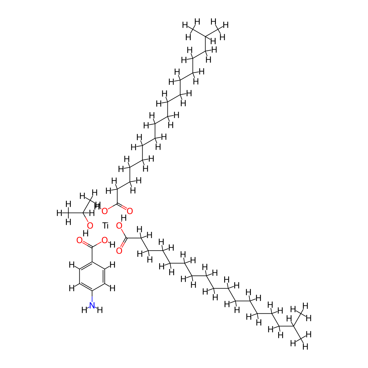 Titanium, (4-aminobenzoato-kappaO)bis(isooctadecanoato-kappaO)(2-propanolato)- molecular structure, CAS 68524-91-4