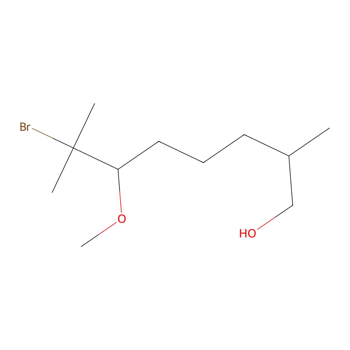 1-Octanol, 7-bromo-6-methoxy-2,7-dimethyl- molecular structure, CAS 68527-73-1