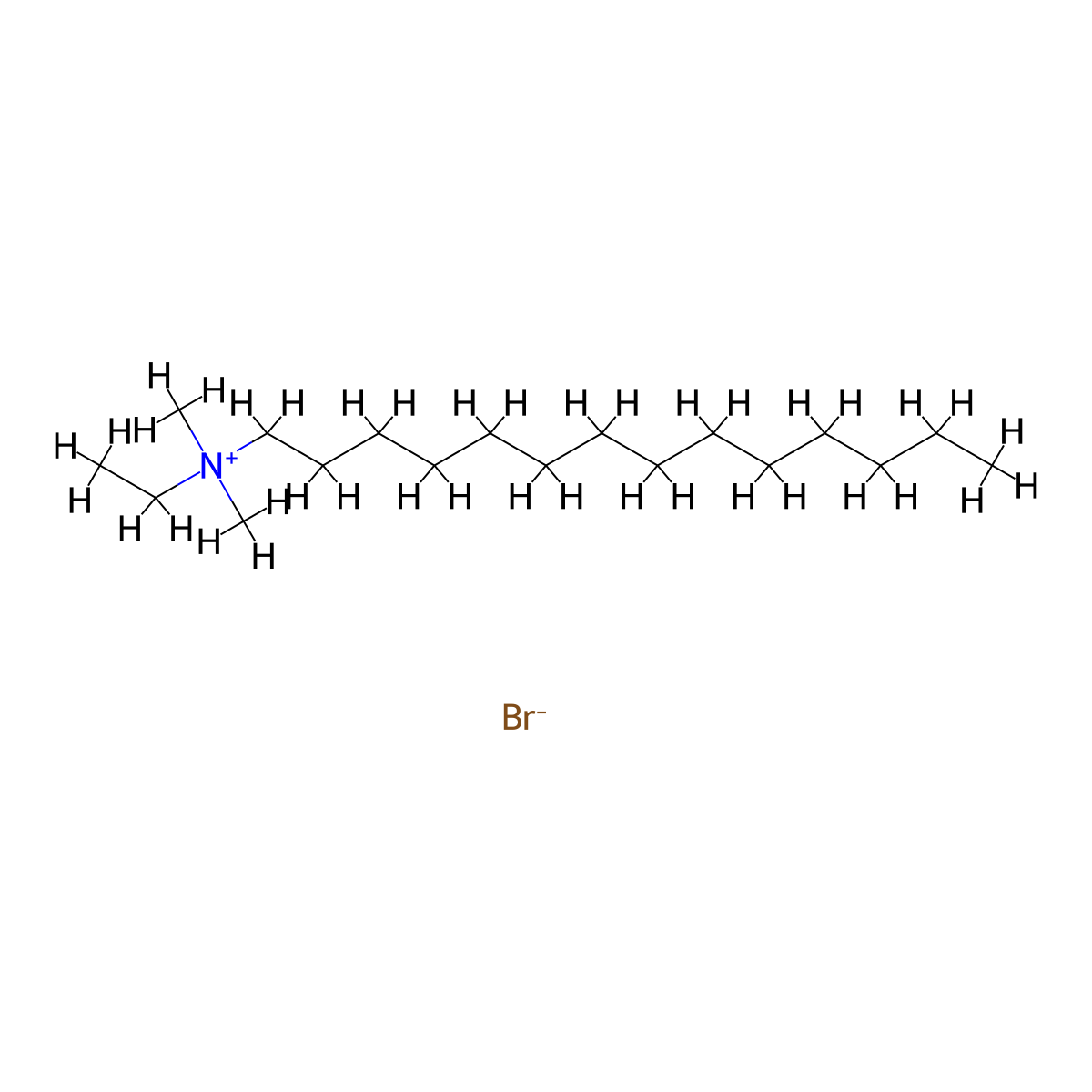 Ethyldimethyltetradecylammonium bromide molecular structure, CAS 68527-84-4