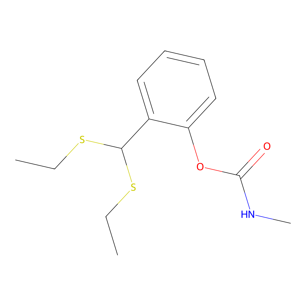 Carbamic acid, methyl-, ester with salicylaldehyde, diethyl mercaptal molecular structure, CAS 6853-79-8