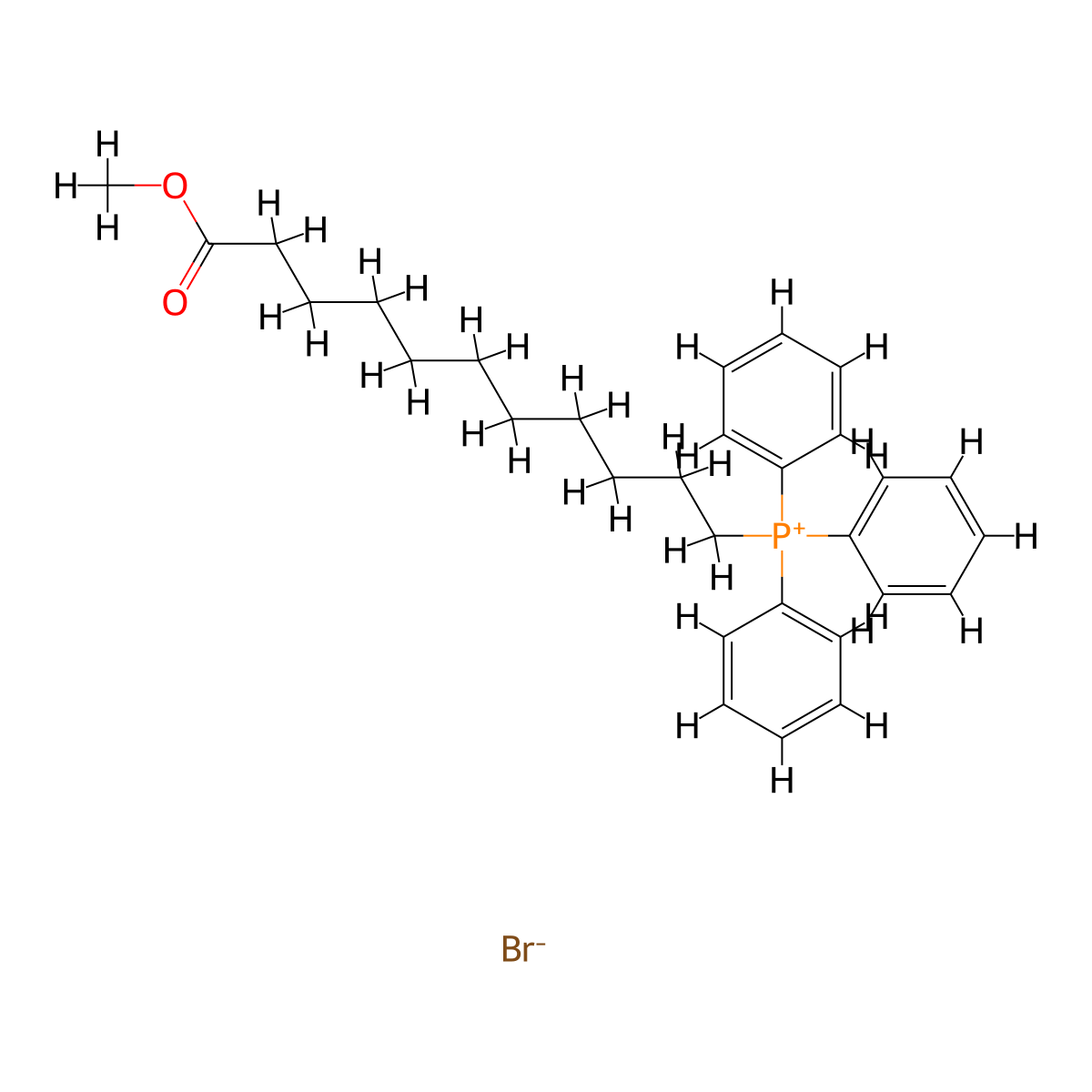 Phosphonium, (11-methoxy-11-oxoundecyl)triphenyl-, bromide molecular structure, CAS 68532-63-8