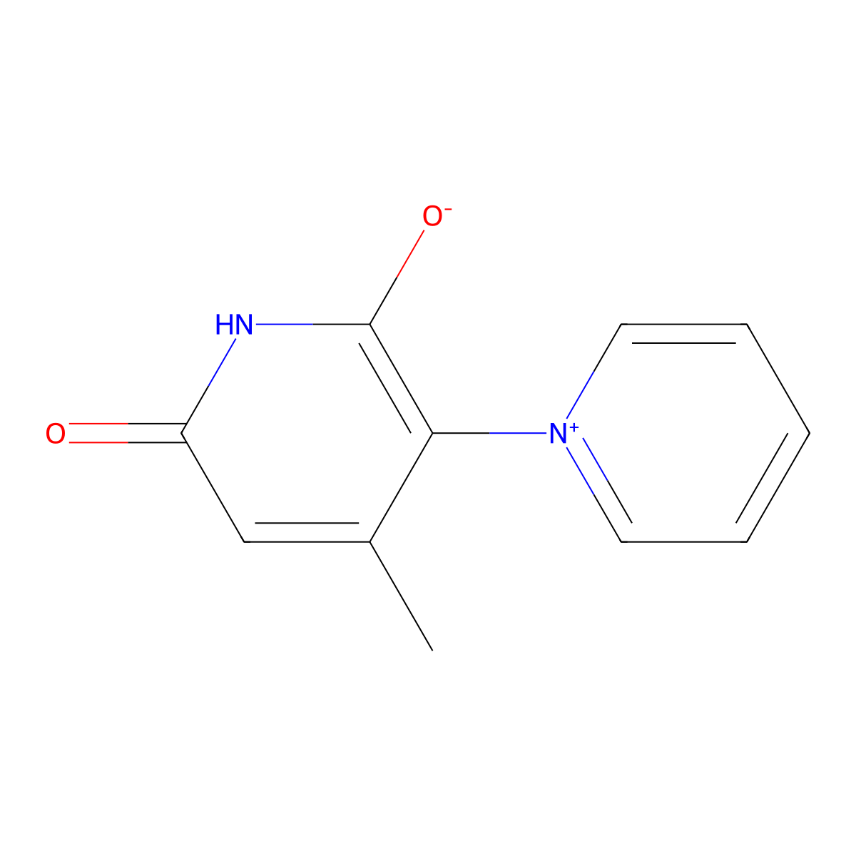 1,3'-bipyridinium, 1',2'-dihydro-6'-hydroxy-4'-methyl-2'-oxo-, inner salt molecular structure, CAS 68532-86-5