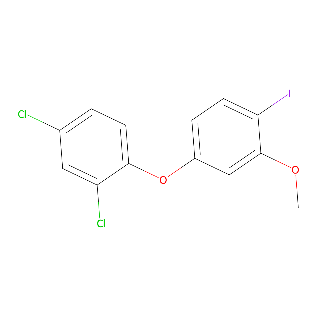 2,4-Dichloro-1-(4-iodo-3-methoxyphenoxy)benzene molecular structure, CAS 68534-30-5
