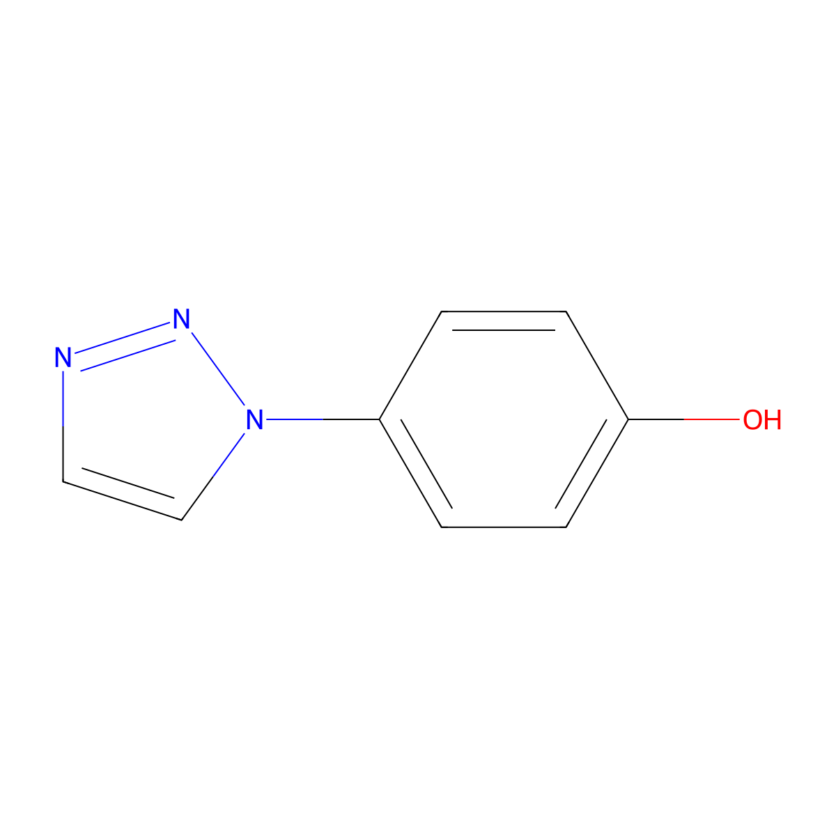 4-(1H-1,2,3-triazol-1-yl)phenol molecular structure, CAS 68535-50-2