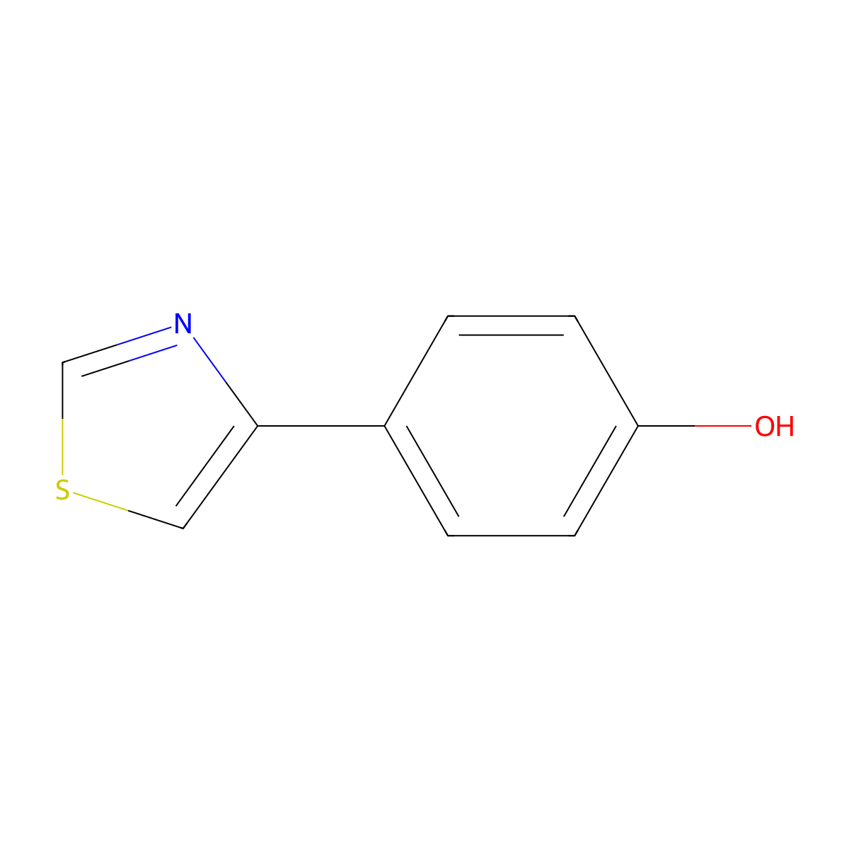 4-(1,3-Thiazol-4-yl)phenol molecular structure, CAS 68535-57-9