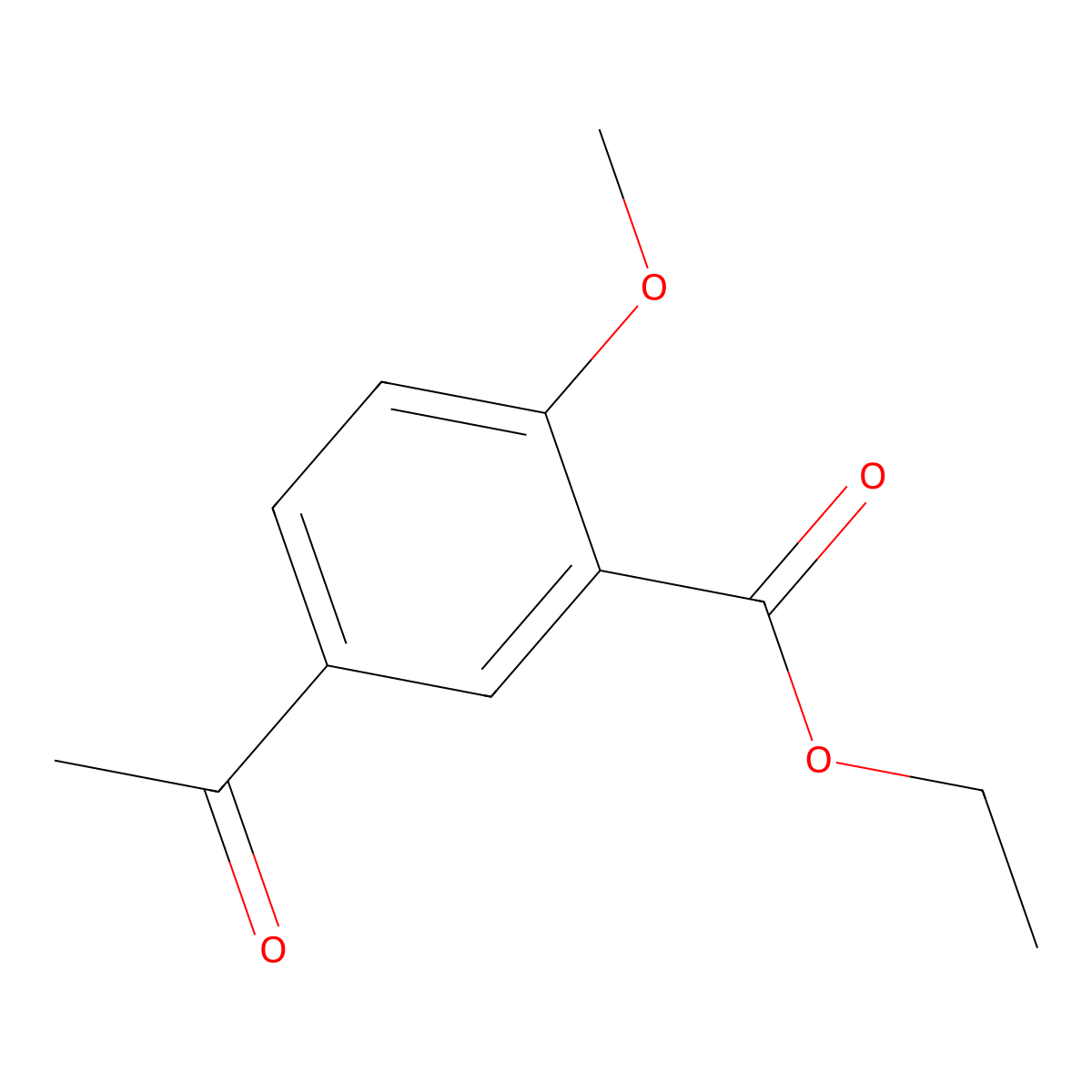 Benzoic acid, 5-acetyl-2-methoxy-, ethyl ester molecular structure, CAS 68535-62-6