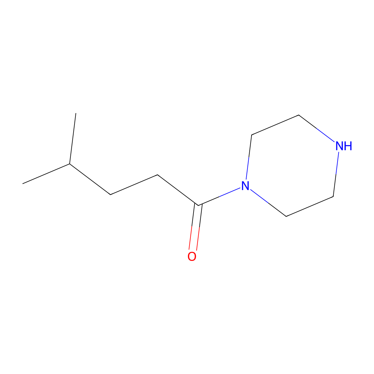 4-Methyl-1-(piperazin-1-yl)pentan-1-one molecular structure, CAS 68536-06-1